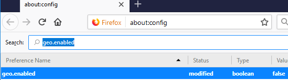 Disable Geolocation for stronger Firefox Privacy
