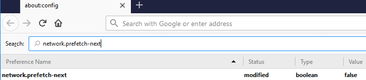 Disable prefetch for strong Firefox Security