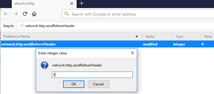 Disable Referrers for Strong Firefox Security