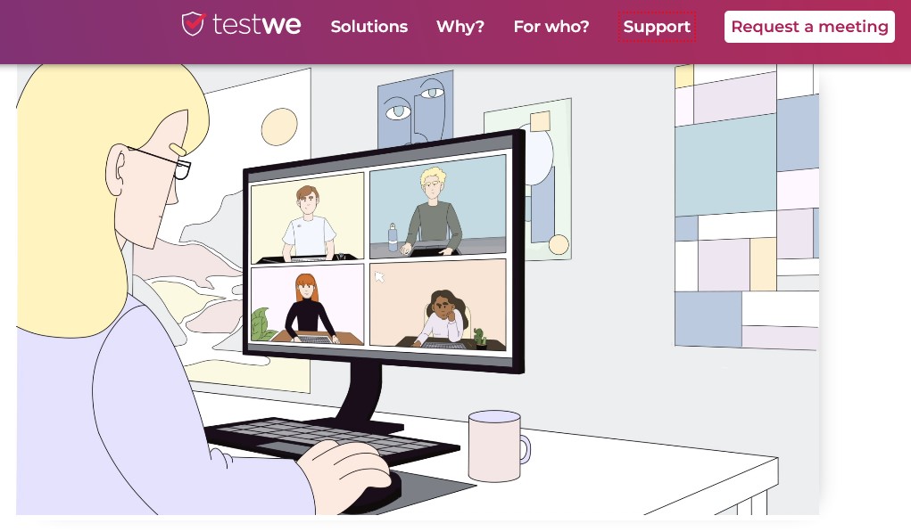 Image of TestWe's homepage.