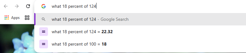 Die Adressleiste von Chrome löst eine einfache Matheaufgabe.
