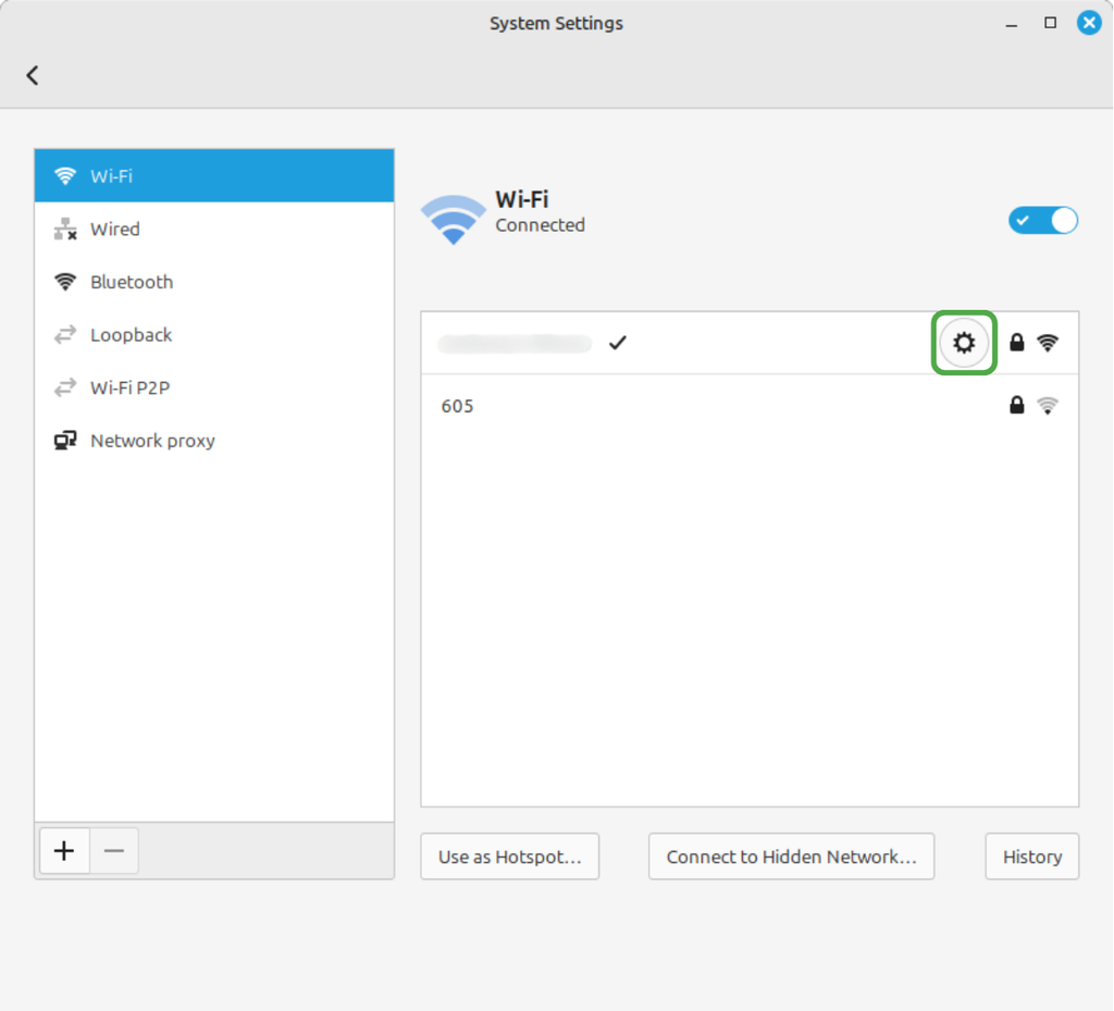 Editing the Wi-Fi settings.