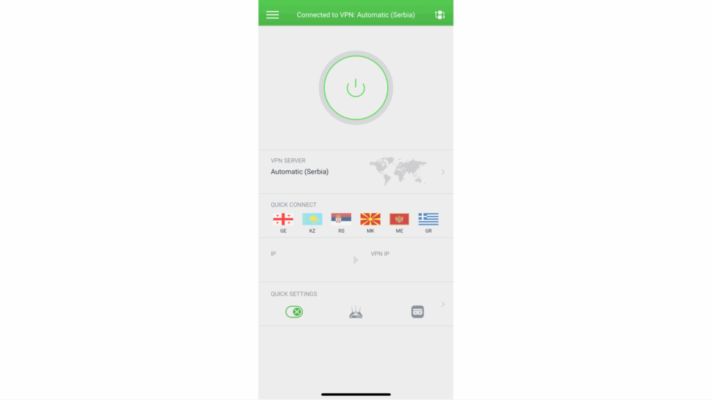 PIA's iOS app connected to a server