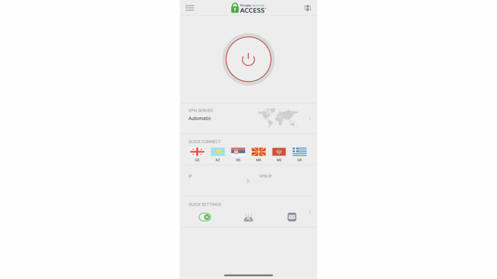 PIA's iOS app disconnected